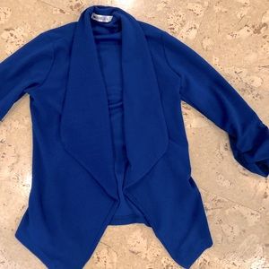 Blazer with shawl style lapel. Size S. Beautiful blue color.